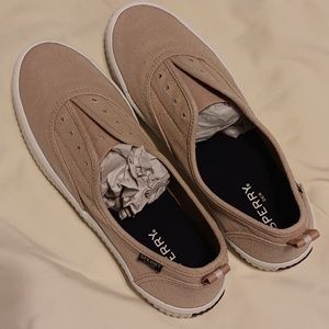 Sperry Slip-On Canvas Sneakers in Light Taupe